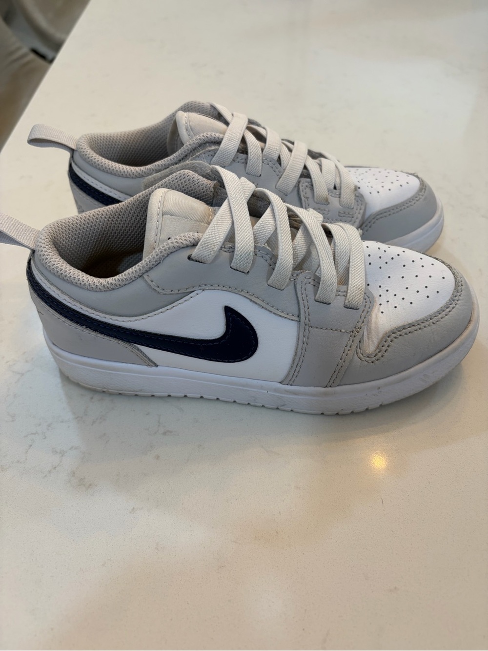 Jordan Kids Low-Top Sneakers - White, Light Gray & Navy